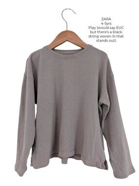 ZARA Beige Long-Sleeve Shirt (SO SOFT) 4-5yrs